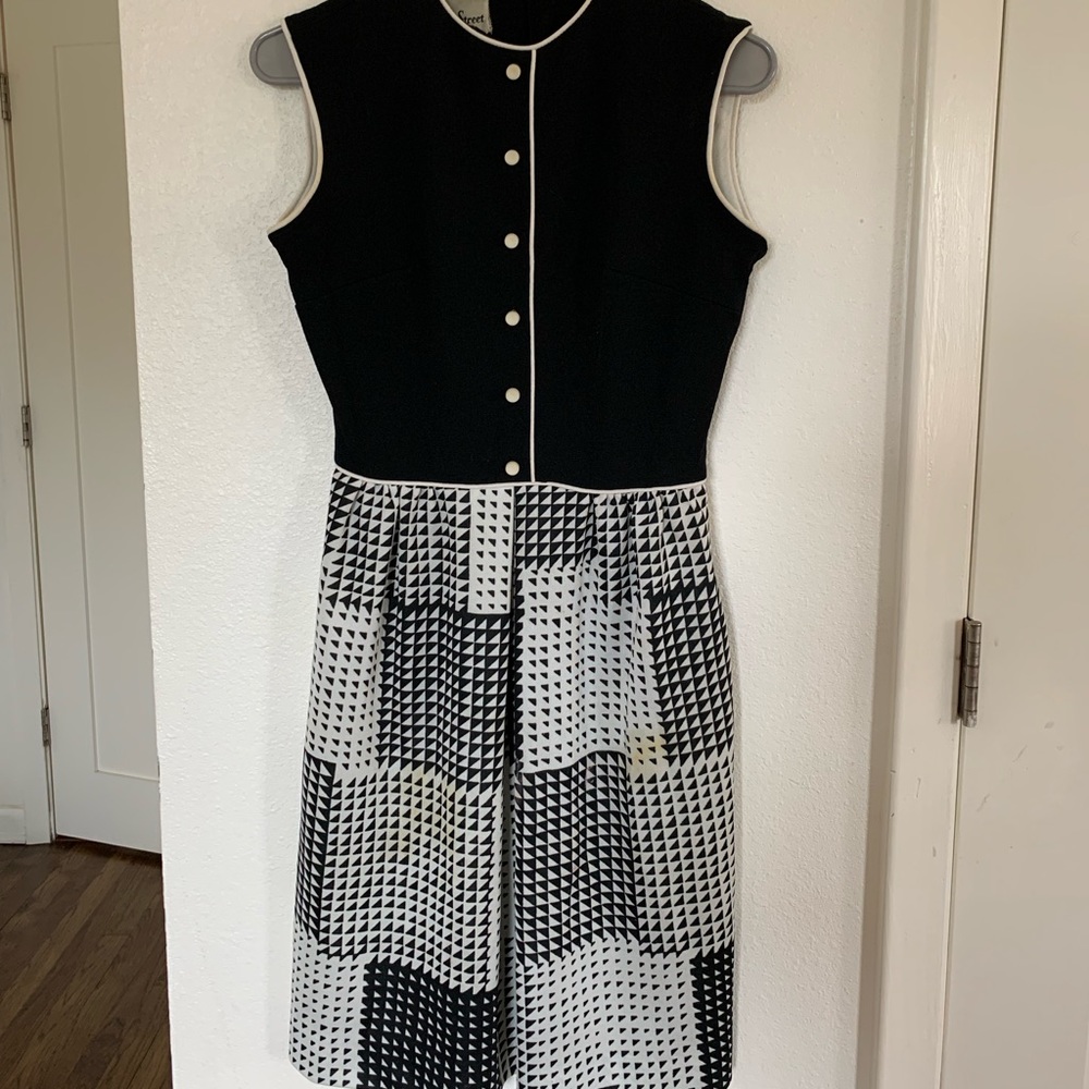 Vintage 60s/70s Bleeker Street Black and White Dress